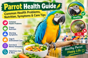 Parrot Health Guide: Common Health Problems, Nutrition, Symptoms & Care Tips